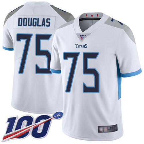 Tennessee Titans Limited White Men Jamil Douglas Road Jersey NFL Football #75 100th Season Vapor Untouchable->women nfl jersey->Women Jersey